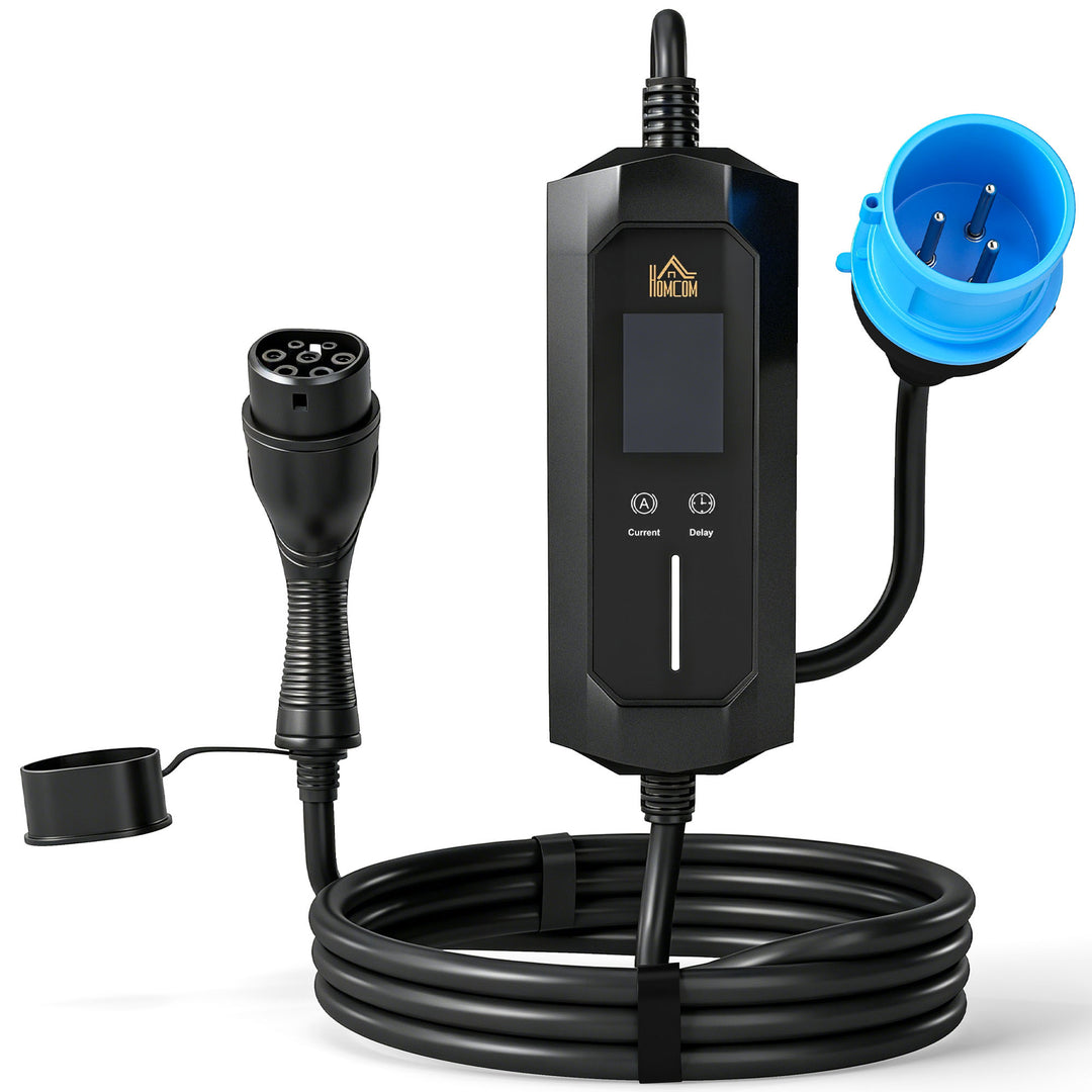 EV Charger 7kW Type 2 to CEE 32A Plug with UK Adapter, 10 m, 6-32A, El