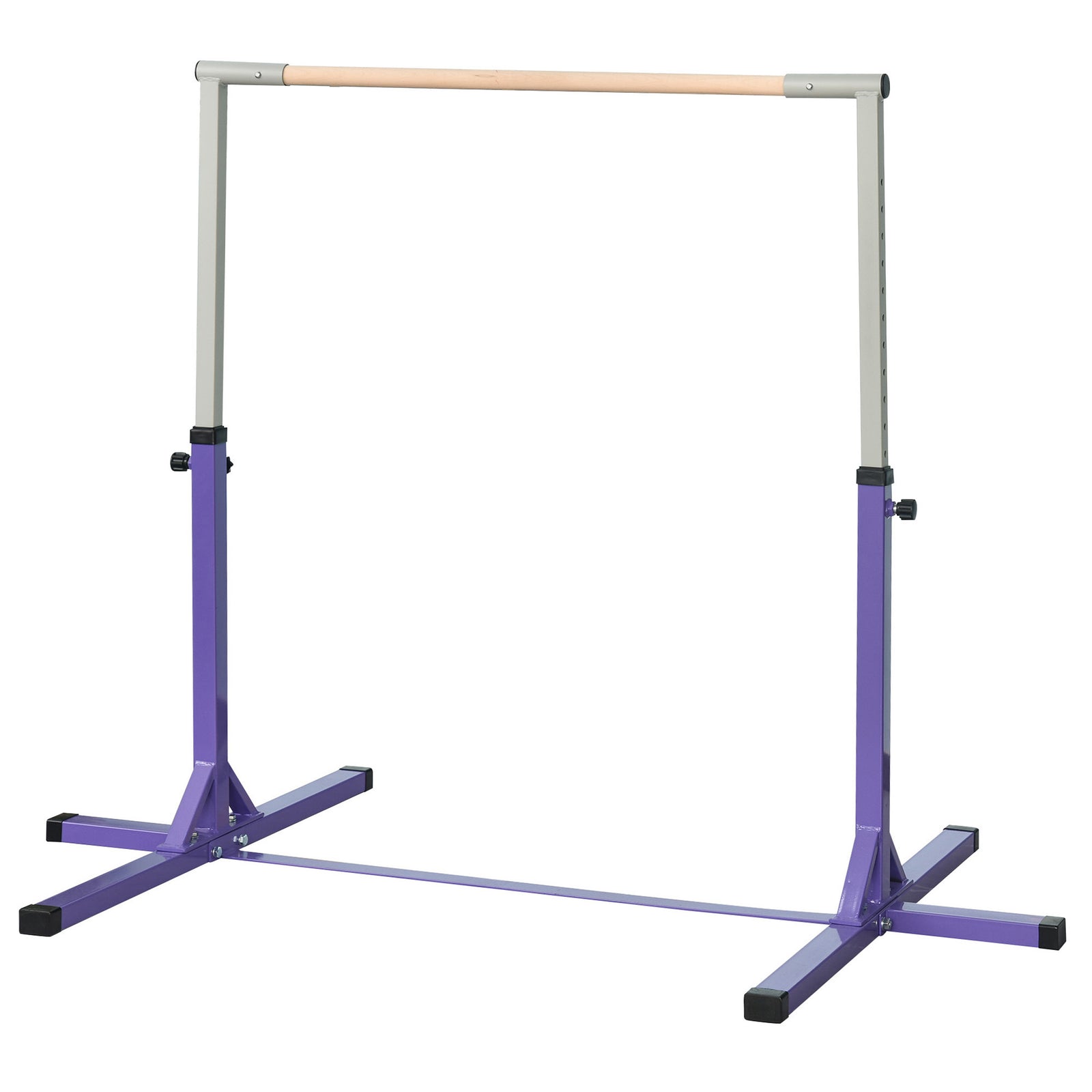 Steel Frame Adjustable Horizonal Gymnastics Bar For Kids Home Gym Training Purple