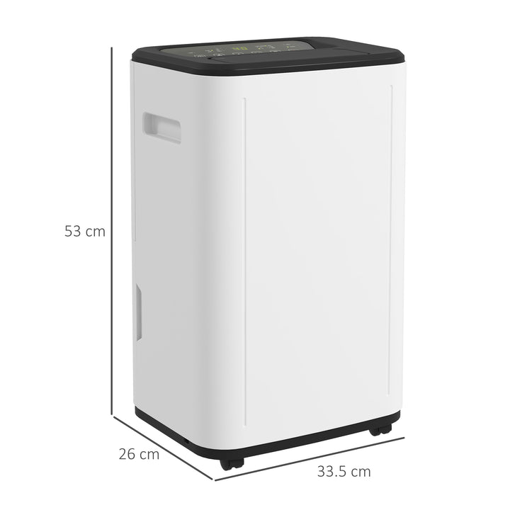 HOMCOM 6000mL Portable Dehumidifier with 24H Timer, 3 Dehumidifying Modes, 20L/Day, for Home Laundry Basement