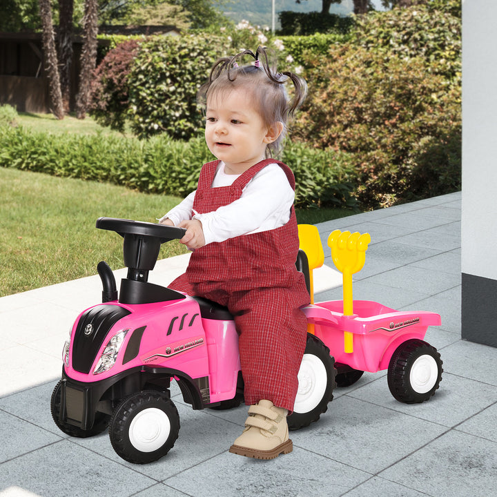 HOMCOM Ride On Tractor Toddler Walker Foot To Floor Slider w/ Horn Storage Steering Wheel for 1