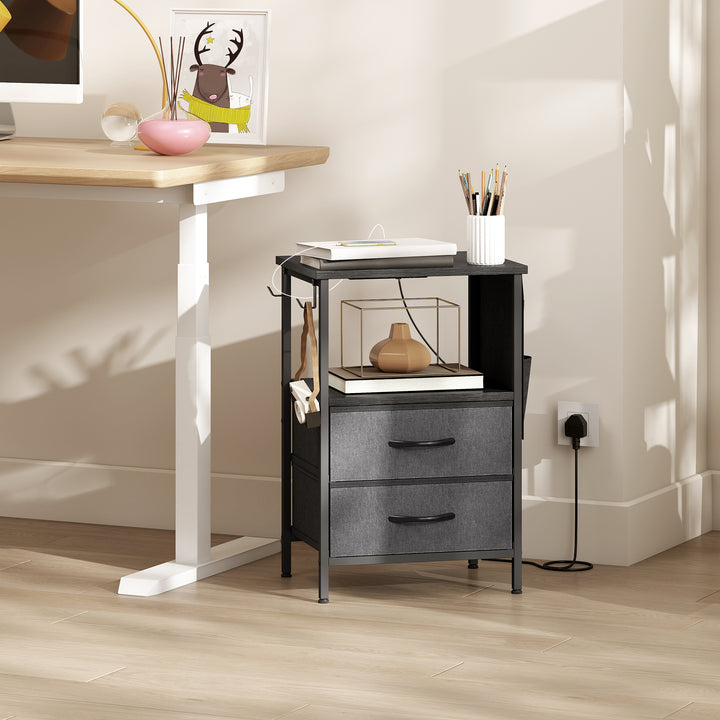 Bedside Table with Charging Station