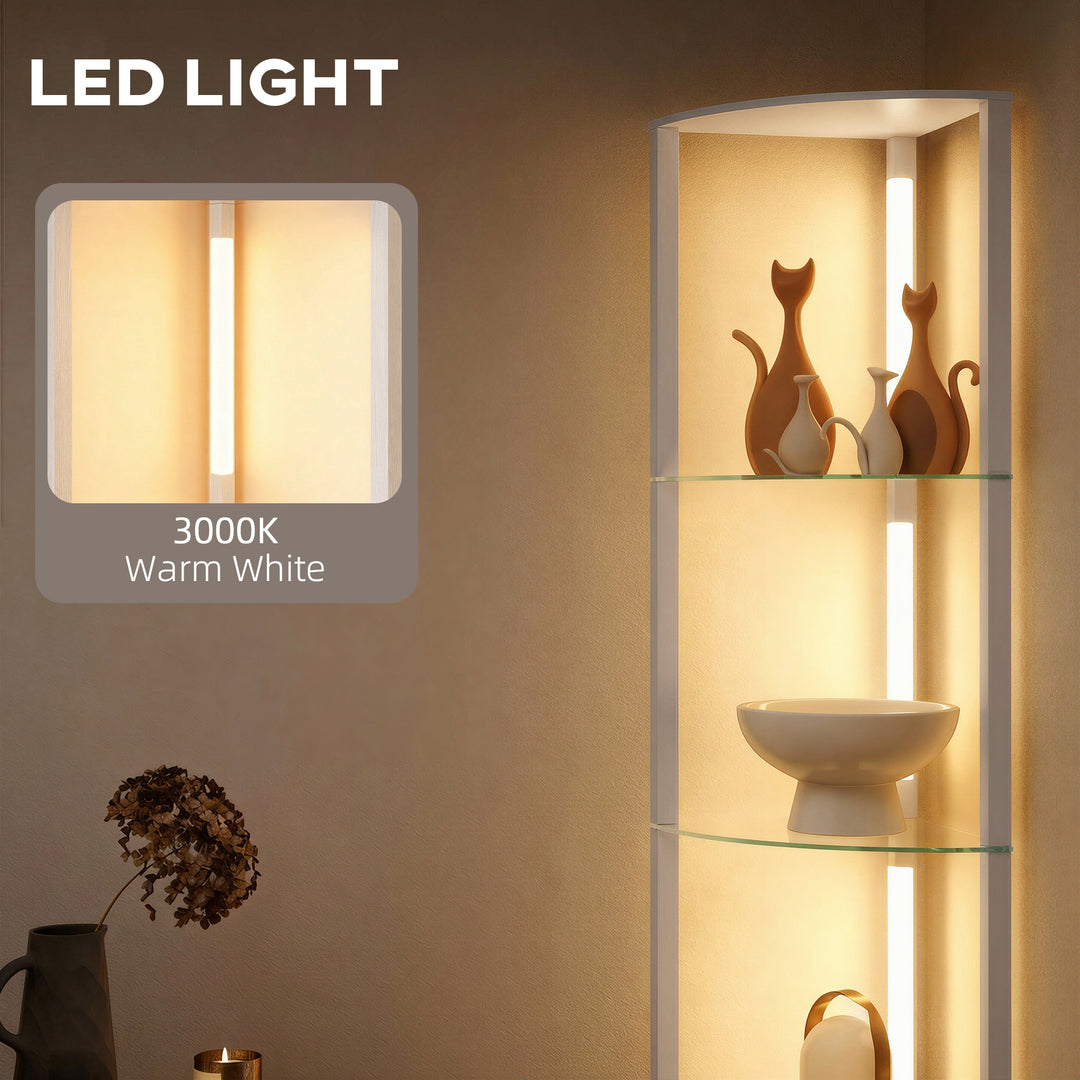 LED Floor Lamp with Shelves, Dimmable Standing Lamp with Foot Switch f