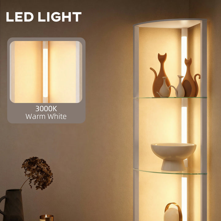 LED Floor Lamp with Shelves, Dimmable Standing Lamp with Foot Switch f