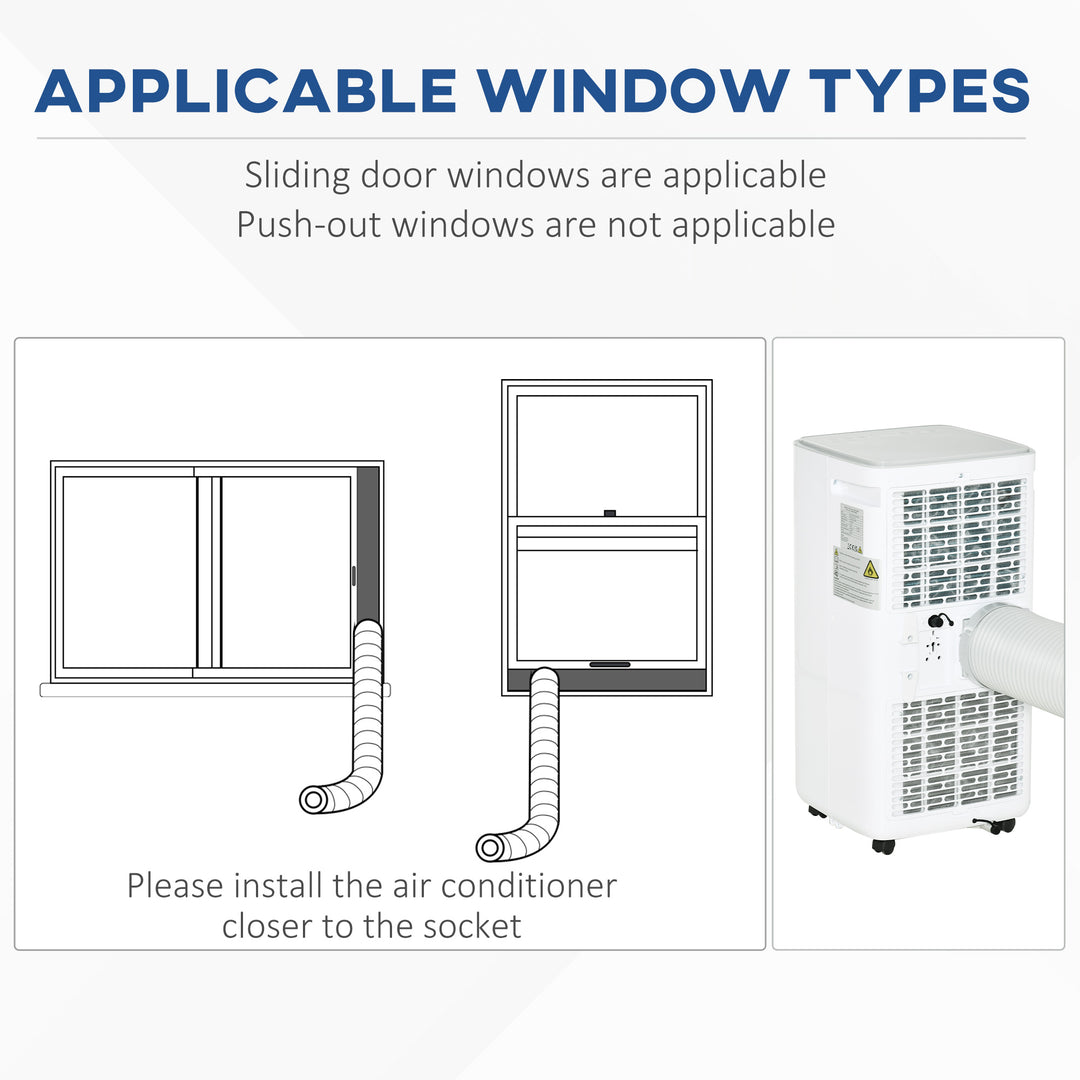 7000 BTU Air Conditioning Unit, 3-in-1 Portable Air Conditioner, Dehumidifier, Cooling Fan with Remote Control, LED Display, 2 Speeds, 24H Timer, Window Venting Kit, 15m²