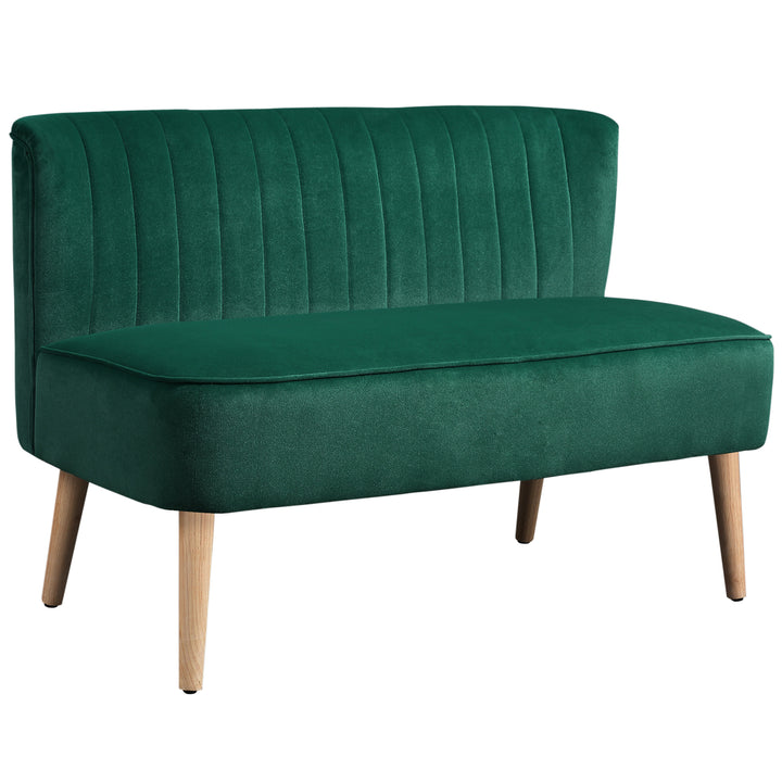 117cm Loveseat Sofa Upholstered Small 2 Seater Sofa with Thick Padded 