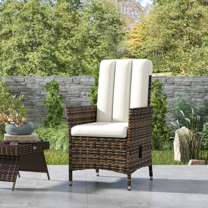 105°-150° Reclining Rattan Chair - Cream