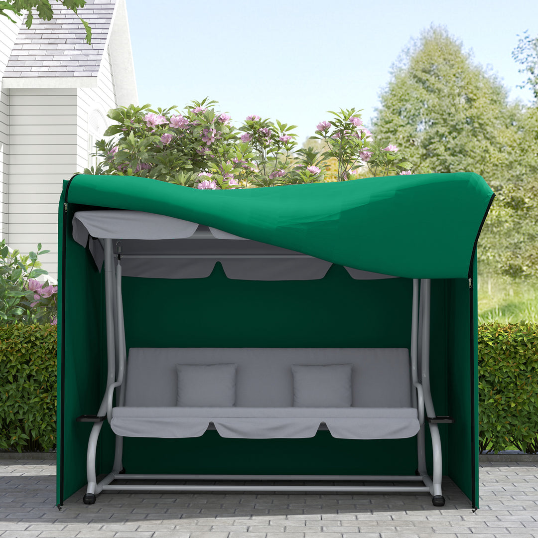 220 x 125cm Three-Seater Swing Chair Protective Cover - Green