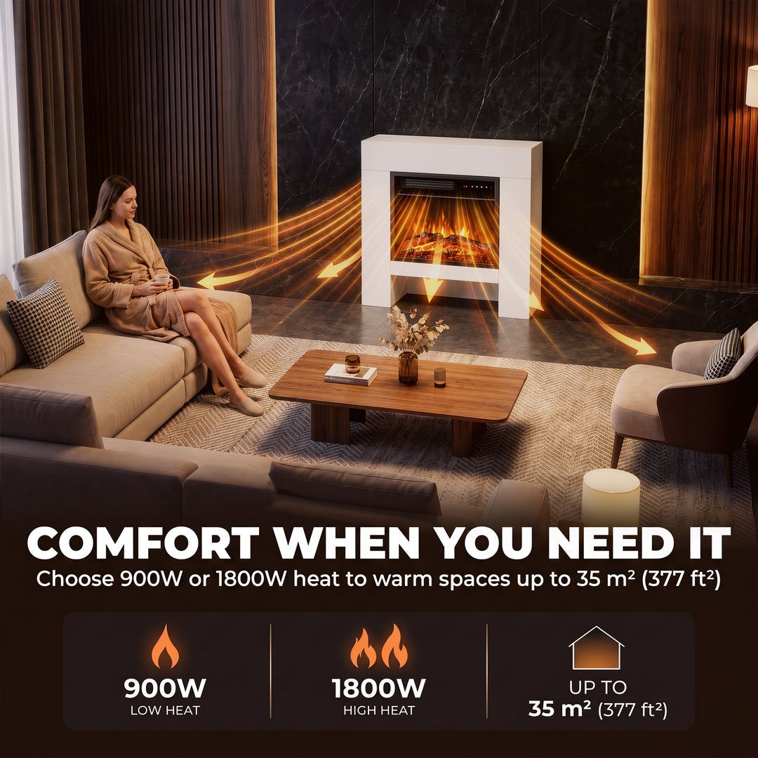 Freestanding Electric Fireplace Suite, Electric Fire and Surround - view 6