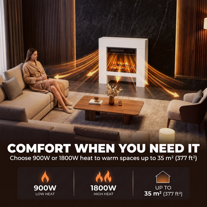 Freestanding Electric Fireplace Suite, Electric Fire and Surround - view 6