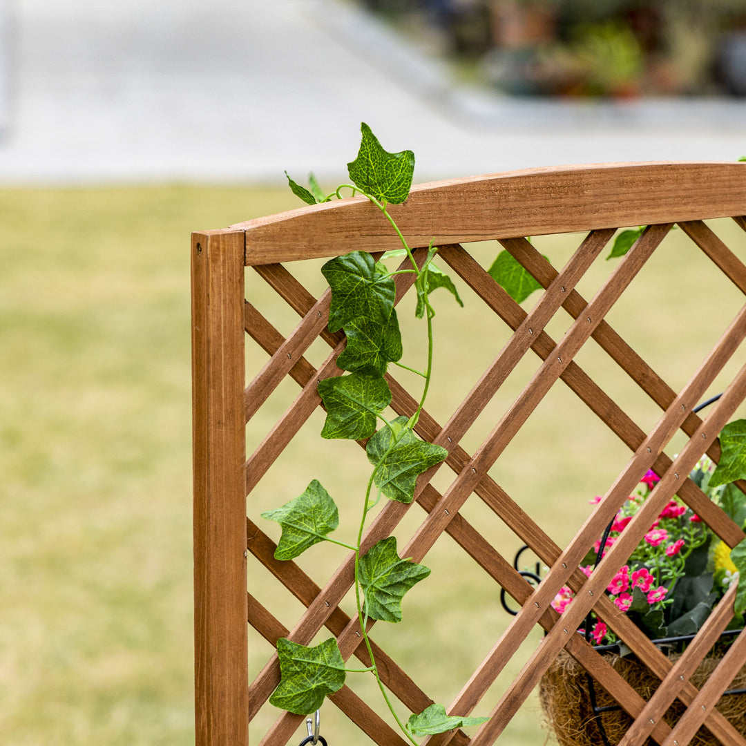 Garden Planter with Trellis, Wooden Raised Bed for Garden with Lattice Trellis for Vegetables, Herbs and Flowers