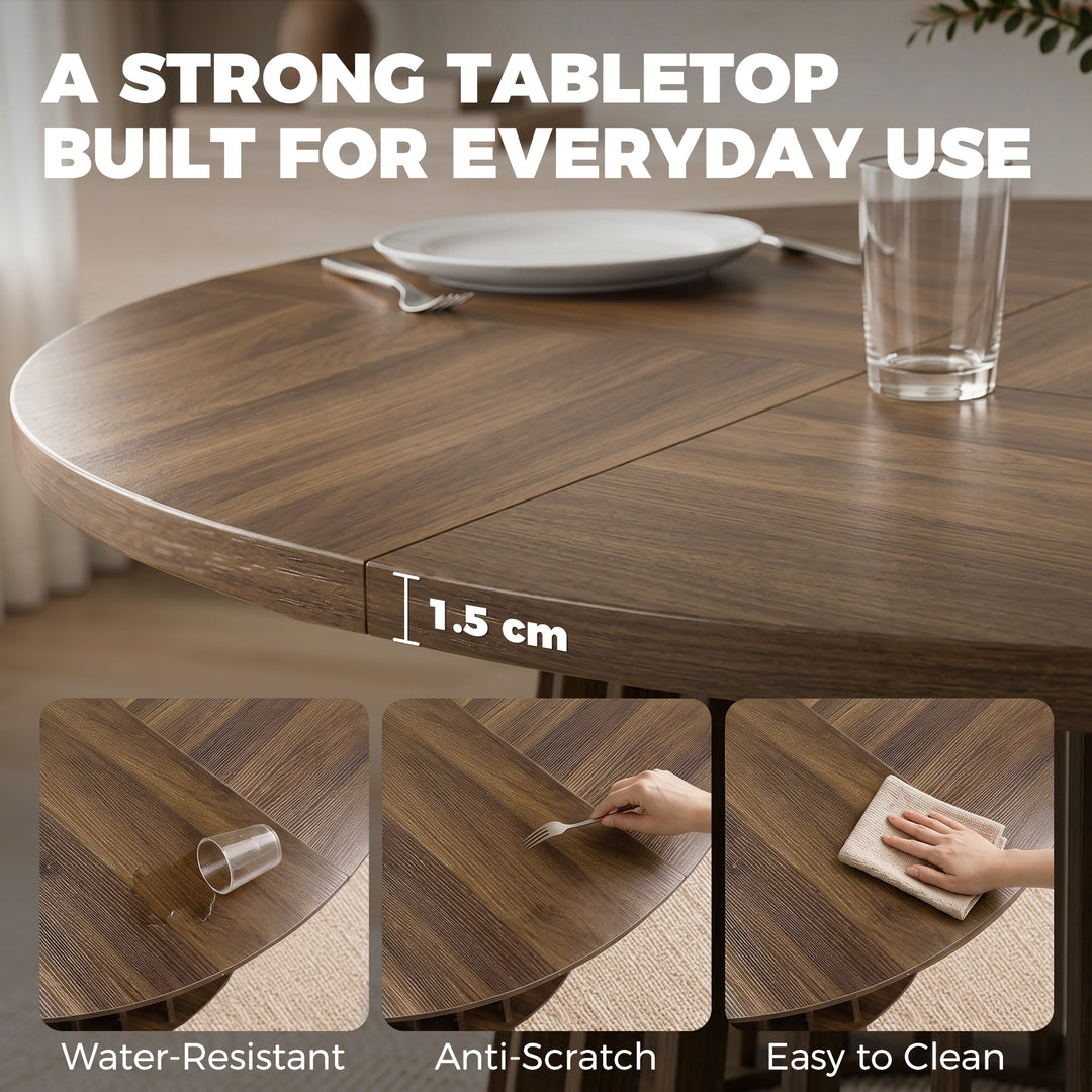Dining Table for 4-6 People Modern Kitchen Table with Slatted Base 120