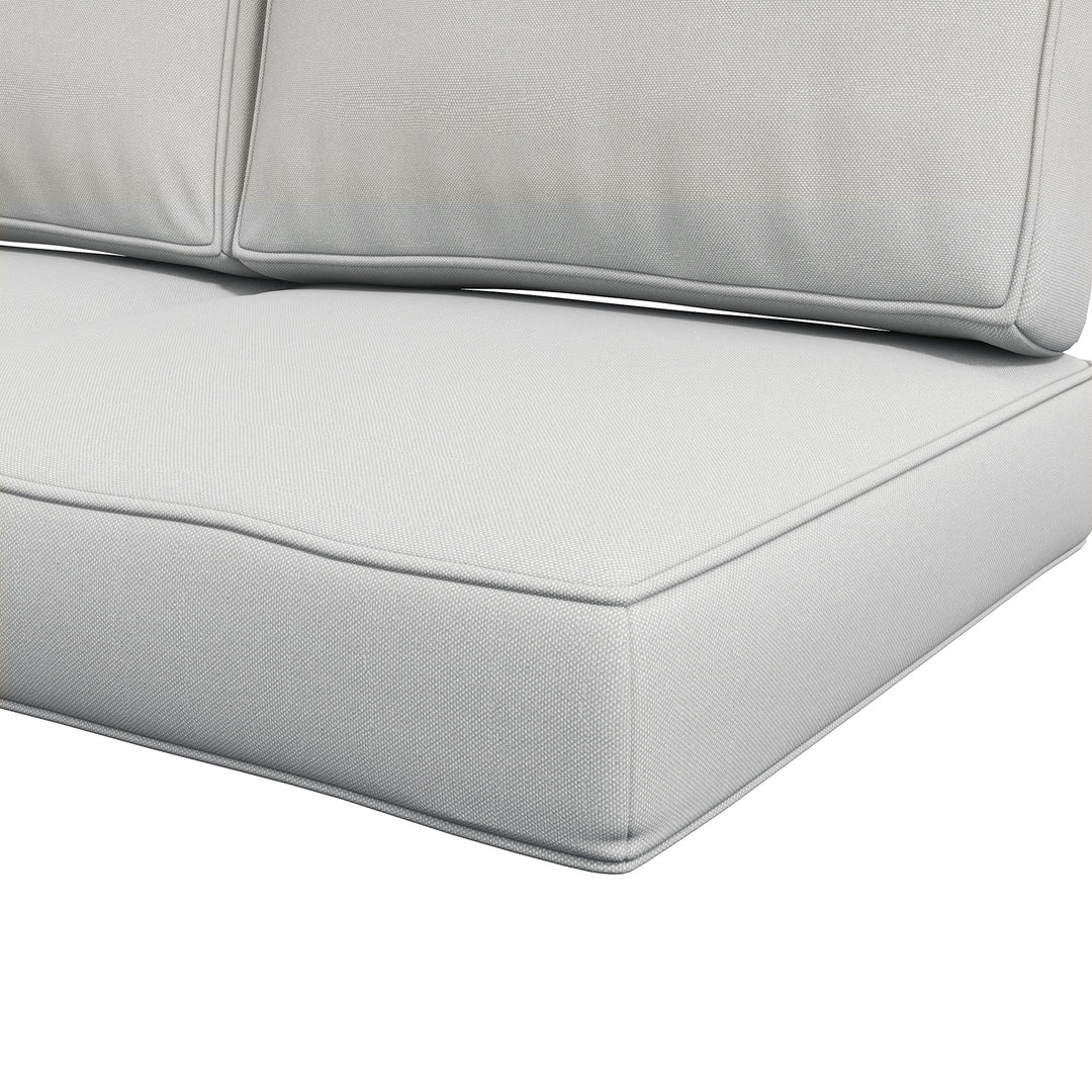 2 Seater Back and Seat Cushion Pillows Replacement, Patio Chair Cushions Set for Indoor Outdoor, Light Grey