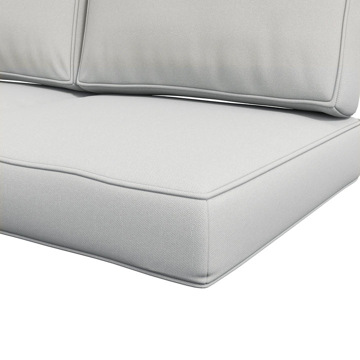 2 Seater Back and Seat Cushion Pillows Replacement, Patio Chair Cushions Set for Indoor Outdoor, Light Grey