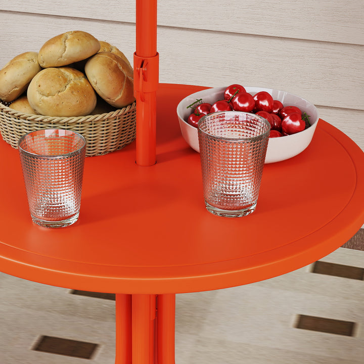 Kids Patio Set, Children Table and Chair Set, Outdoor Picnic Table with 2 Folding Chairs and Umbrella