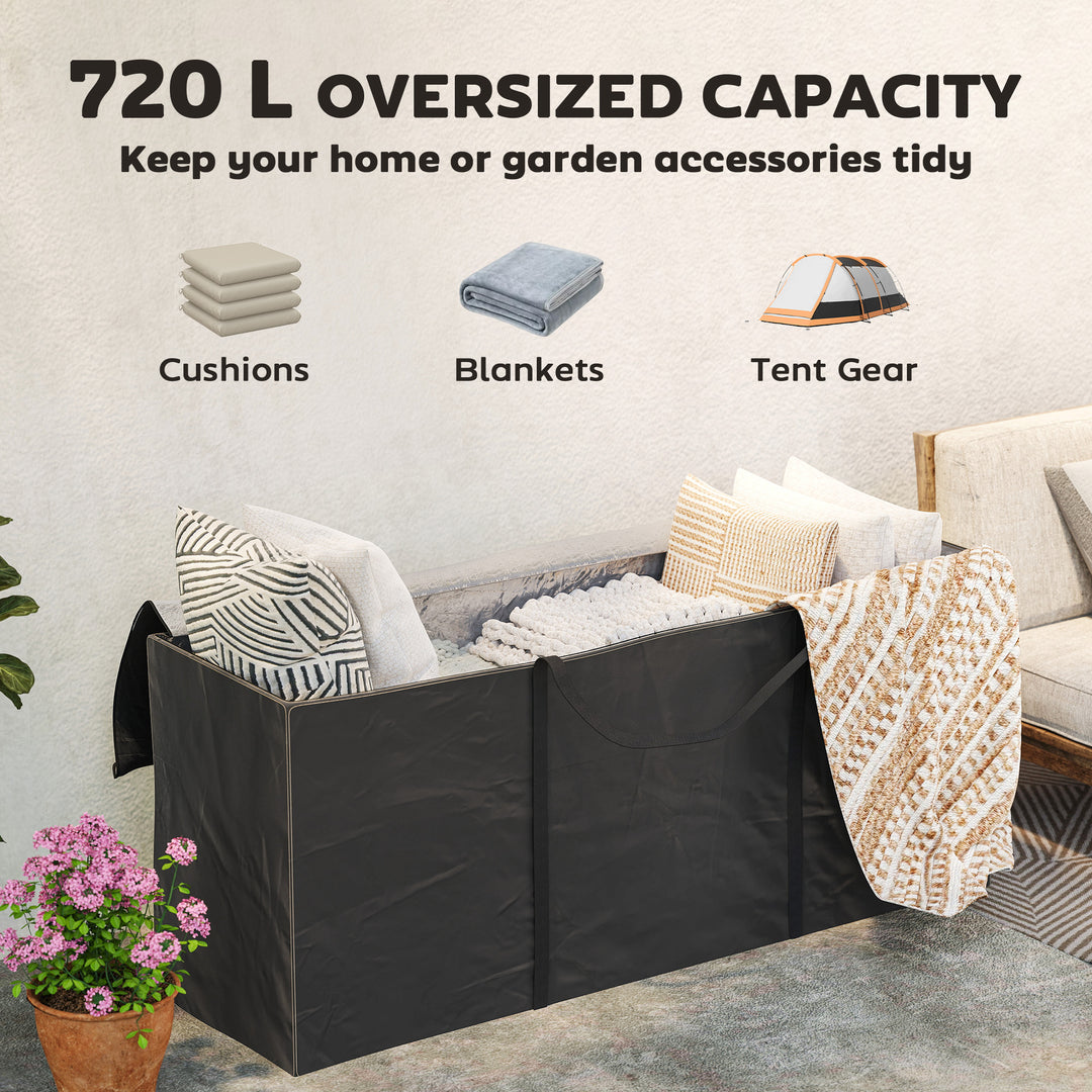 720 L Waterproof Garden Cushion Storage Bag - Black