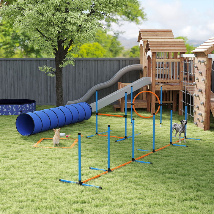 Dog Agility Equipment, 8PCS Agility Training Set with Tunnel, Weave Po