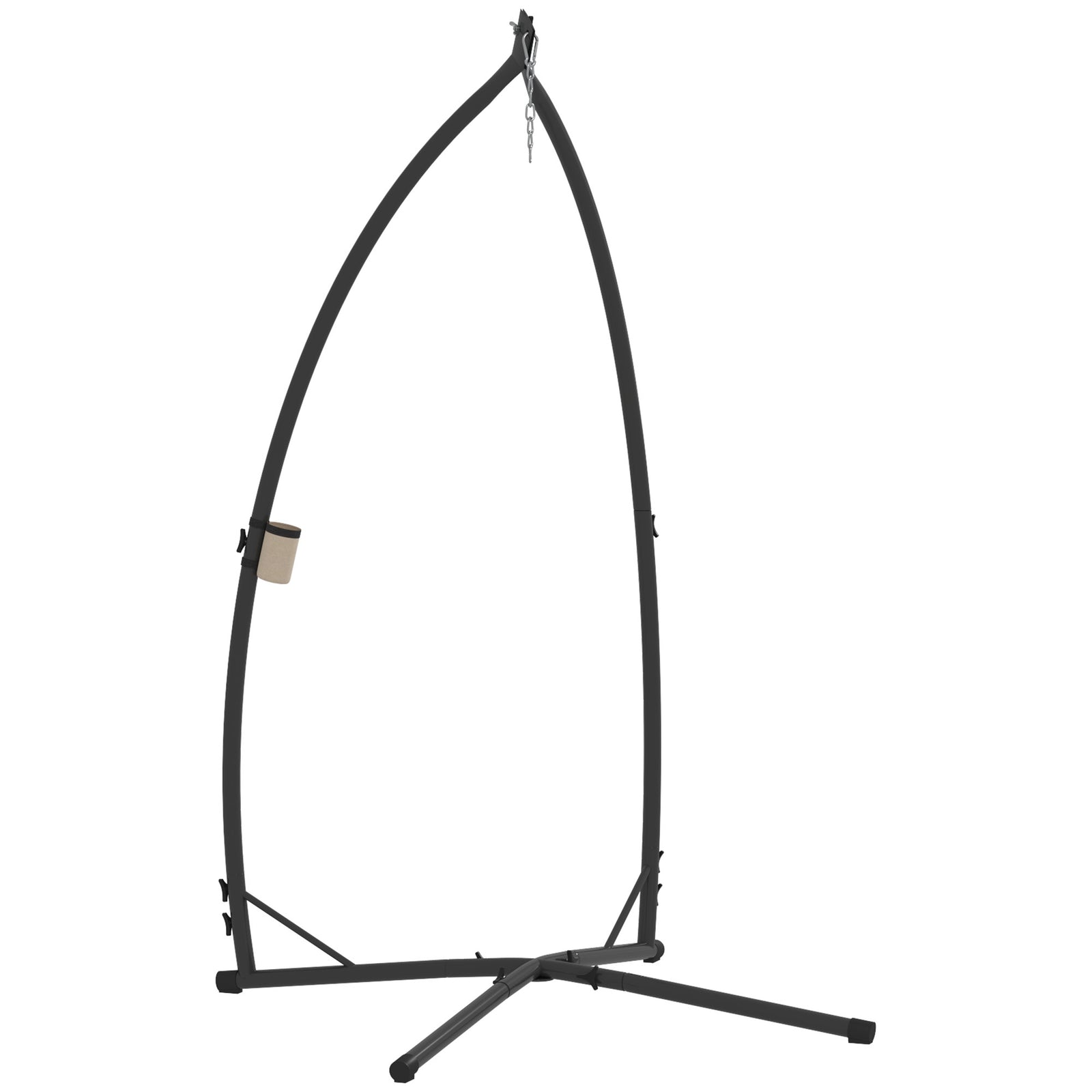 Hammock Chair Stand Only, Hanging Chair Stand with X-Shape Base, Heavy Duty Steel Single Hammock Egg Swing Frame for Indoor Outdoor, 150 KG Load Capacity Black