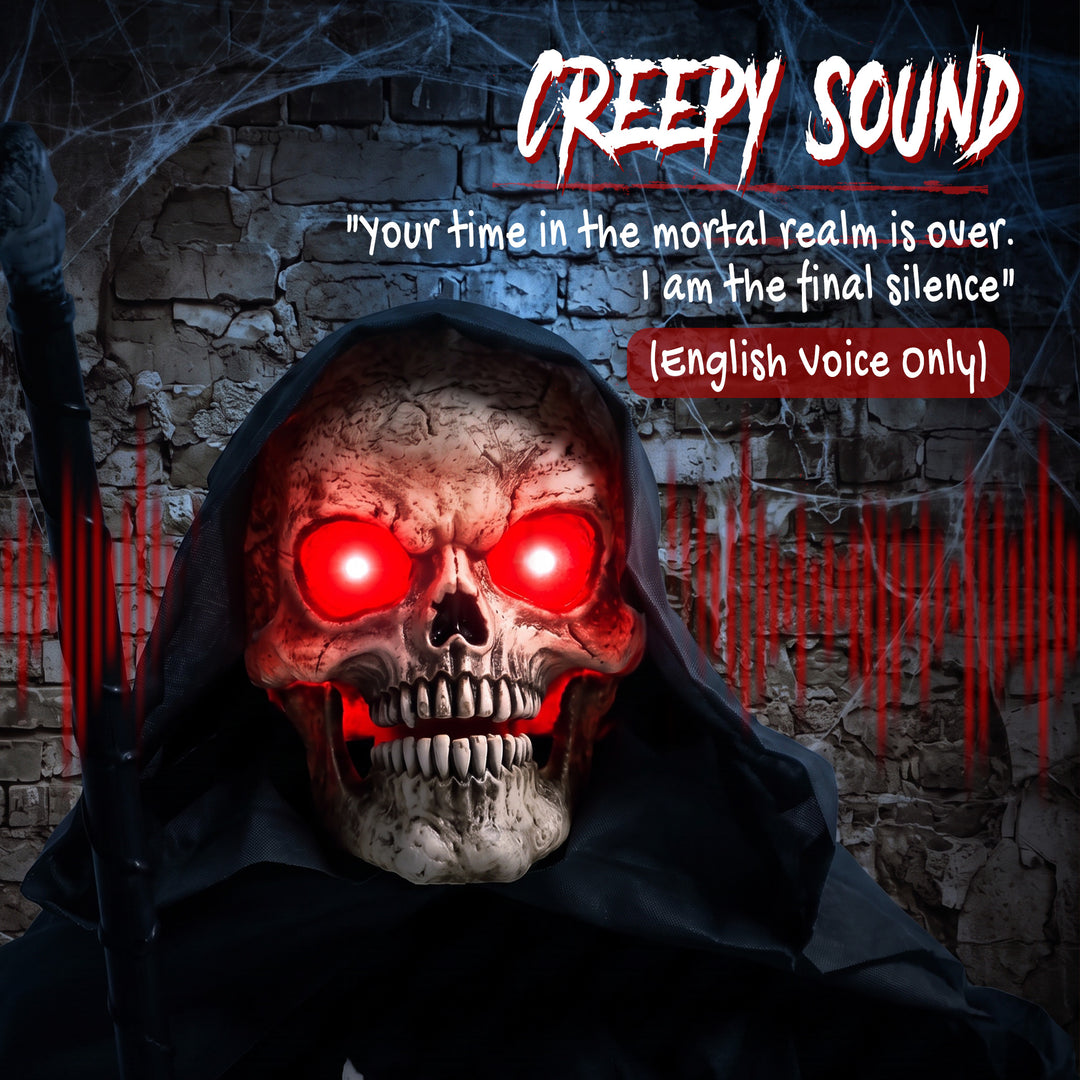 170cm Life Size Animated Grim Reaper Halloween Decoration, Scary Hallo