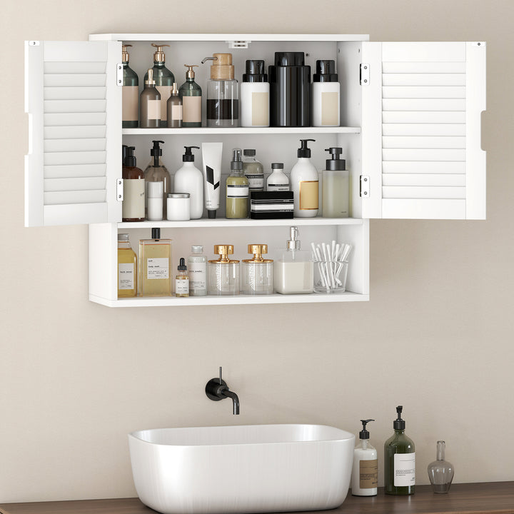 Bathroom Cabinet, Wall Mounted Storage Cabinet with Adjustable Shelves