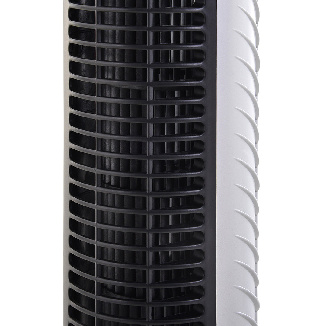 31" Oscillating Tower Fan with Remote Control, 7.5H Timer, 3 Speed 3 Modes, Electric Floor Standing Cooling Fan for Home Bedroom Office, Silver