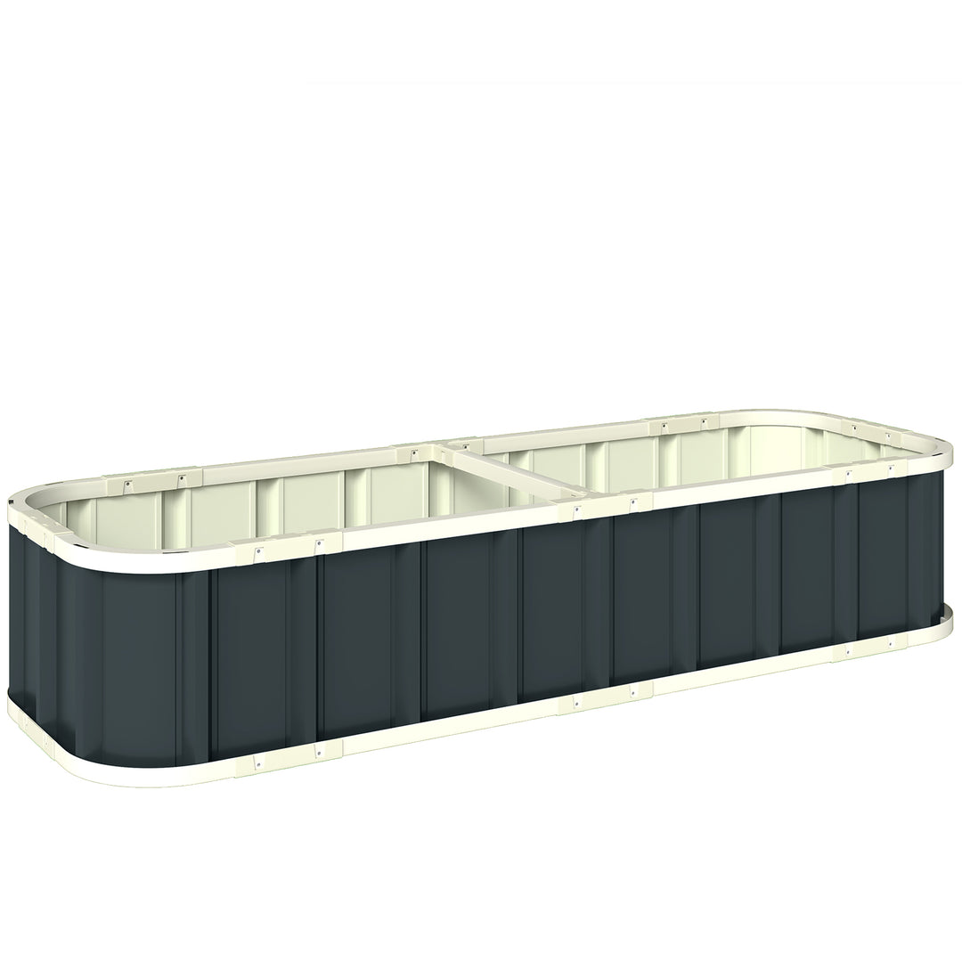 Galvanised Raised Garden Bed, 5 x 2 x 1 ft Metal Planter with Gloves a