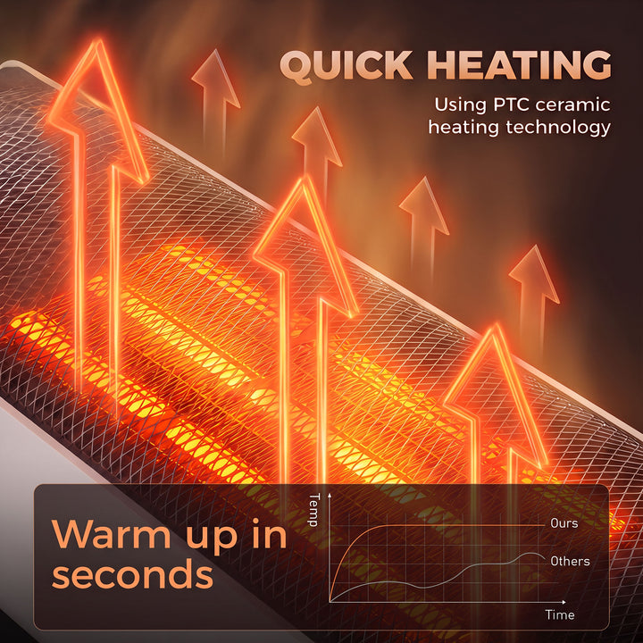 Portable Space Heater with Realistic Flame Effect, 2000W Ceramic - view 6