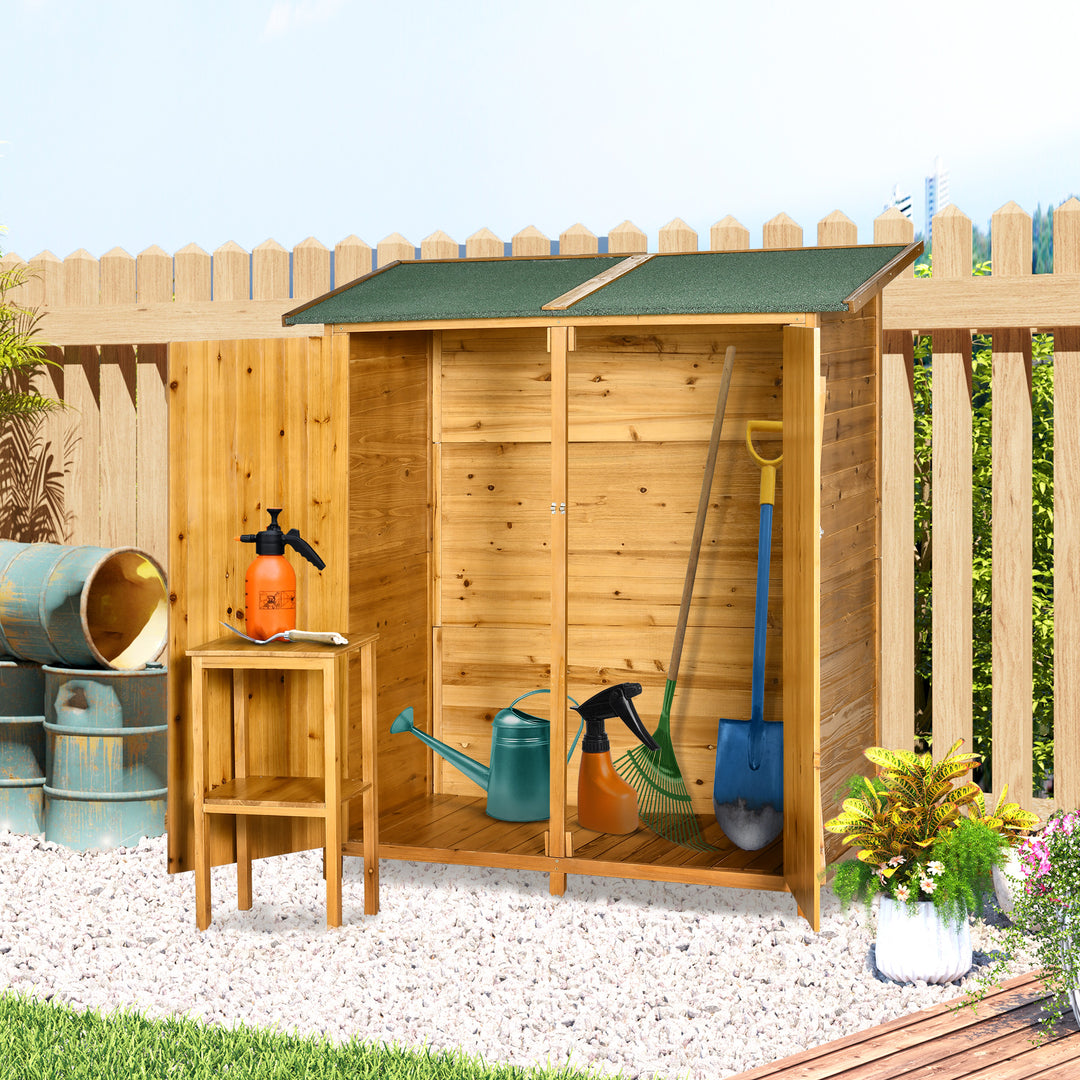 MCL 139 x 75 Fir Wood Garden Shed, with Asphalt Roof - Natural