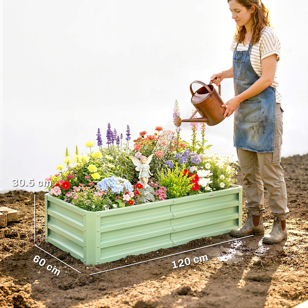 Raised Beds for Garden, Galvanised Outdoor Planters, for Herbs and Veg