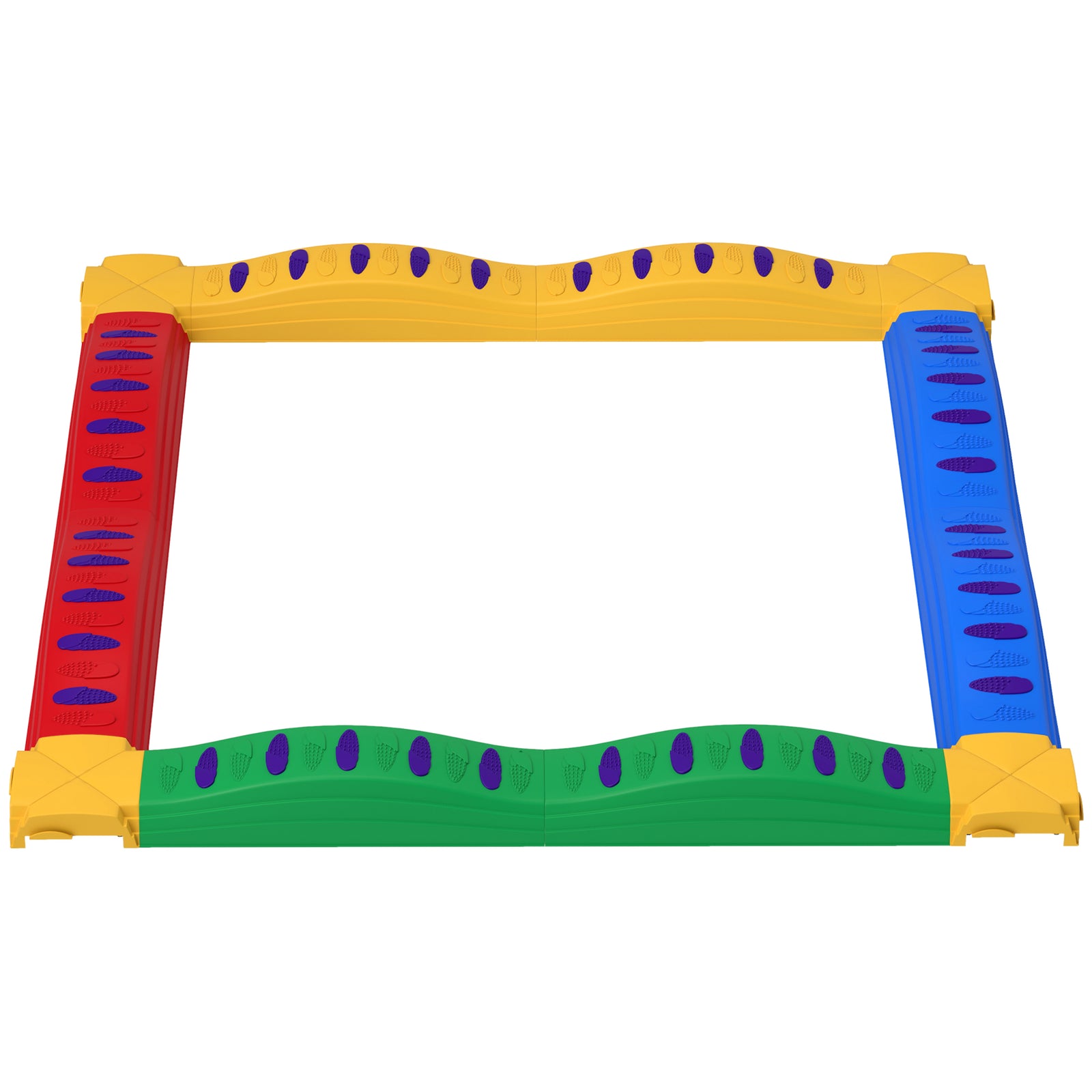 AIYAPLAY 12-Piece Kids Balance Beam Stepping Stones, with Non-Slip Foot Pads, Multicoloured