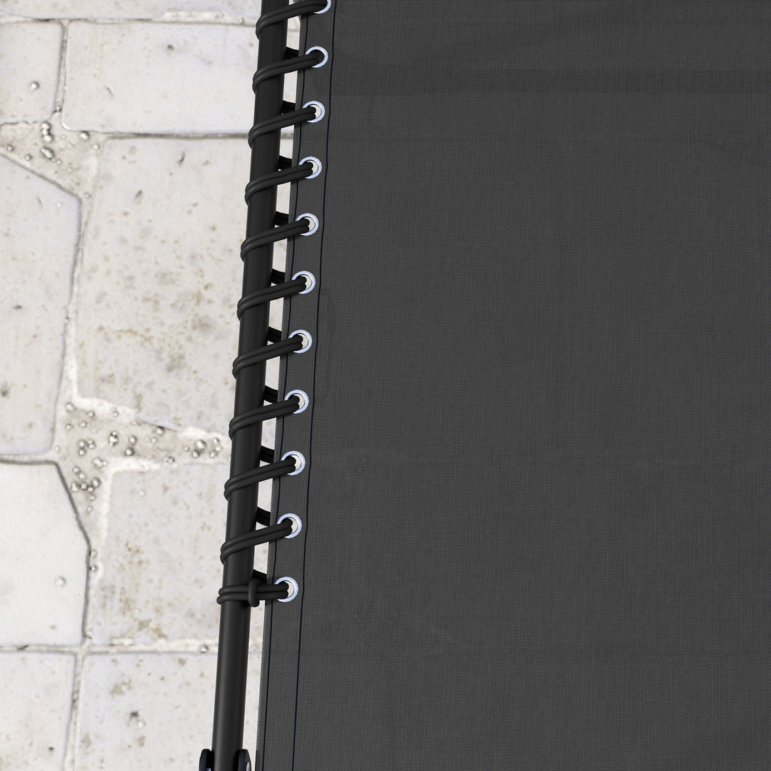 Set of Two Folding Sun Loungers, with Four-Position Backs - Black