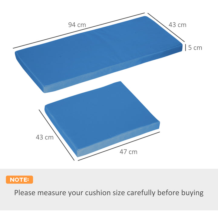 Outdoor Seat Cushion Pads for Rattan Furniture, 3 PCs Garden Furniture Cushions, Sky Blue