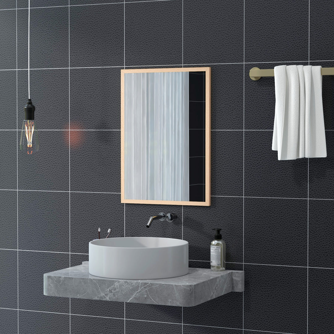 Wall Bathroom Mirror, 70 x 50 cm Wall-Mounted Mirror for Living Room, 