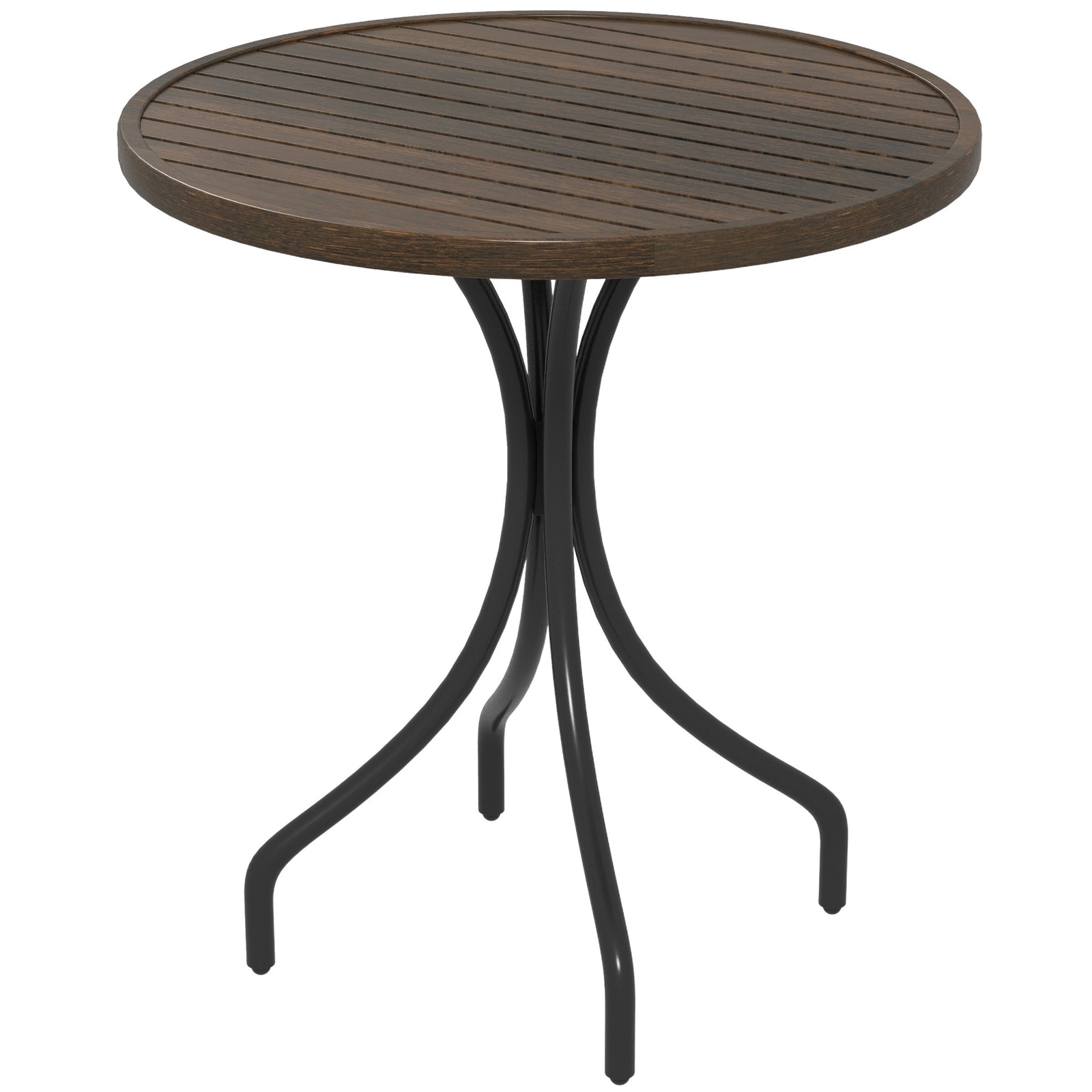Φ66cm Galvanised Steel Garden Table - Brown