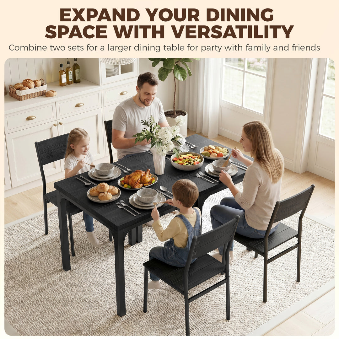 3 Piece Space-Saving Kitchen Table and Chairs, Dining Table Set for 2 