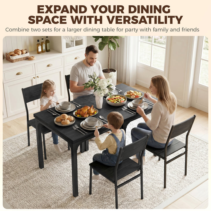 3 Piece Space-Saving Kitchen Table and Chairs, Dining Table Set for 2 