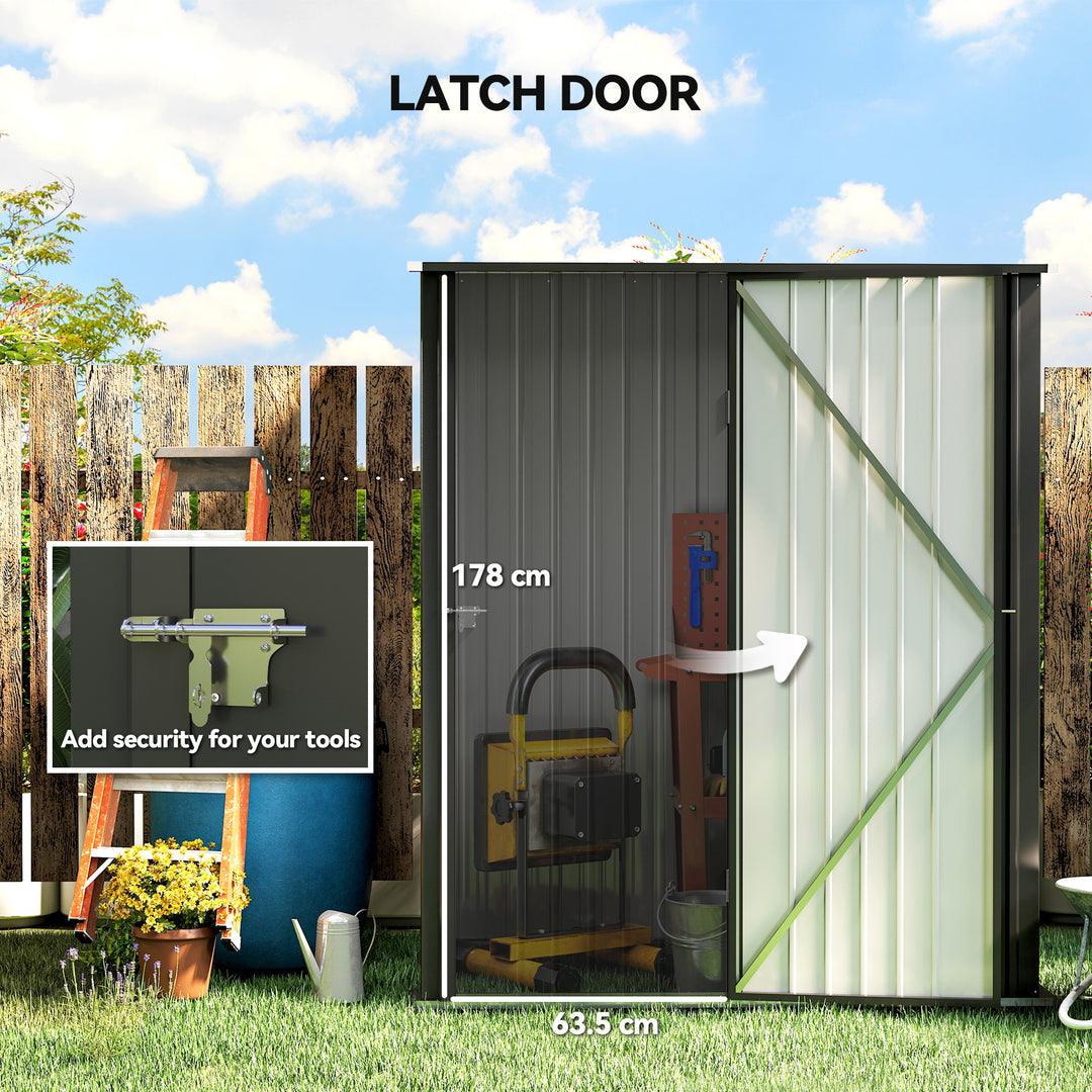 MCL 5.3 x 3.1ft Corrugated Steel Garden Shed - Black