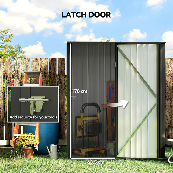 MCL 5.3 x 3.1ft Corrugated Steel Garden Shed - Black