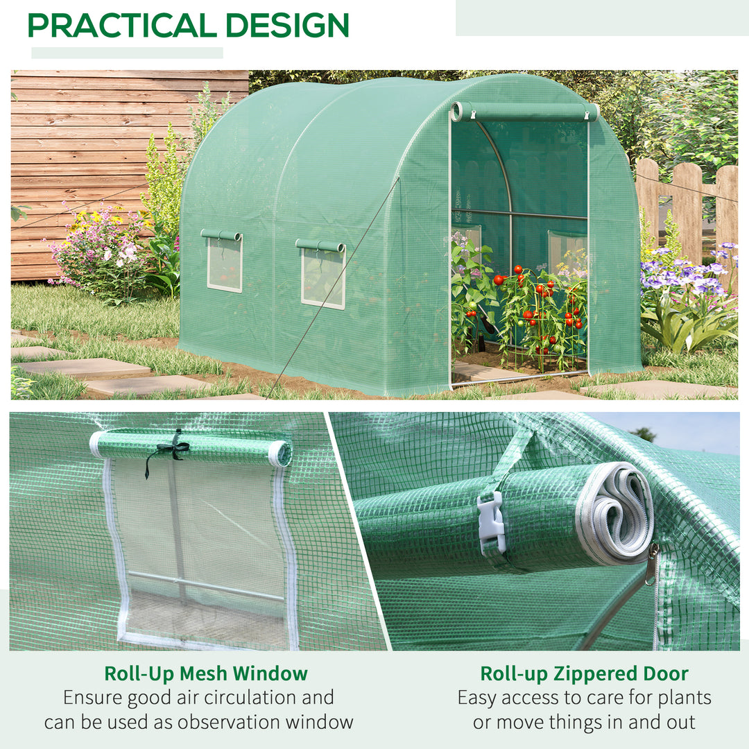 Outsunny Walk-In Greenhouse: Spacious 3 x 2 M, Weather-Resistant, Easy Assembly, Verdant Green | Aosom UK