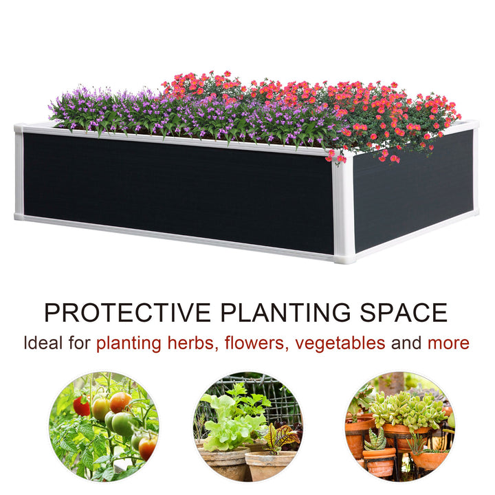 MCL 302L Raised Garden Bed, Weather-resistant PP Planter Box Containers for Outdoor Patio Plant Flower Vegetable, 120 x 90 x 30 cm