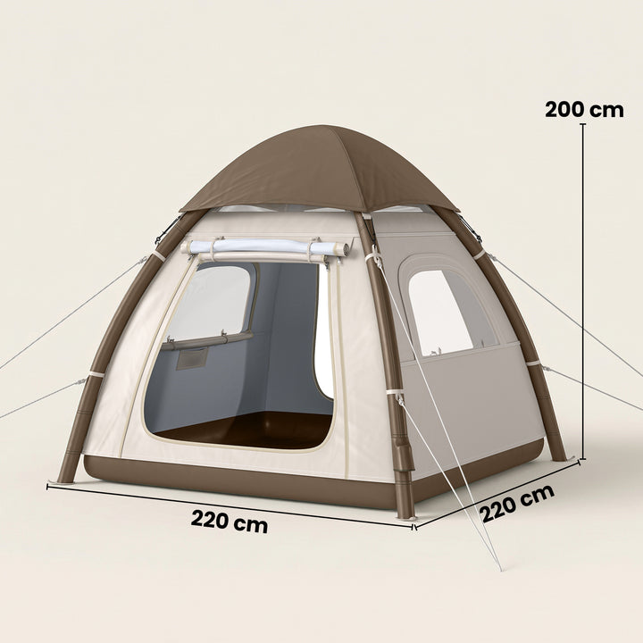 Inflatable Camping Tent with Rainfly, 3 Man Air Tent 3000mm Waterproof