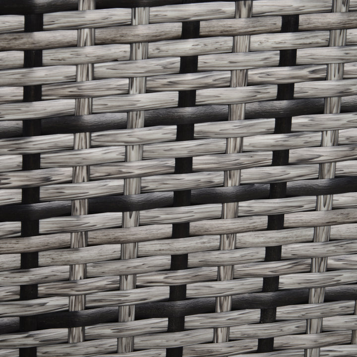 MCL Rattan Garden Armchair 10cm Cushion Outdoor Single Chair with Steel Frame, Grey