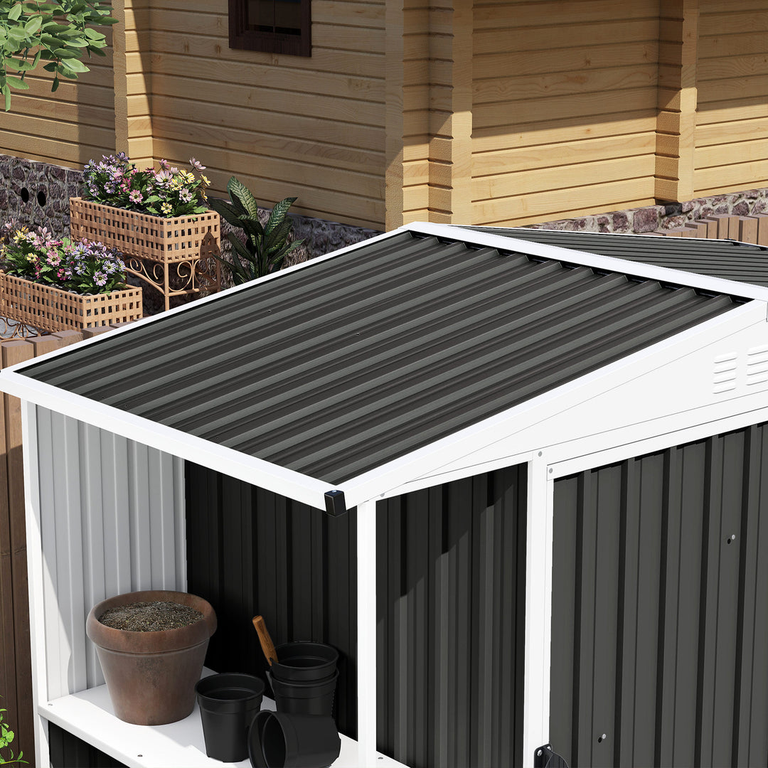 Set of 12 Corrugated Steel Roof Sheet Panels - Black