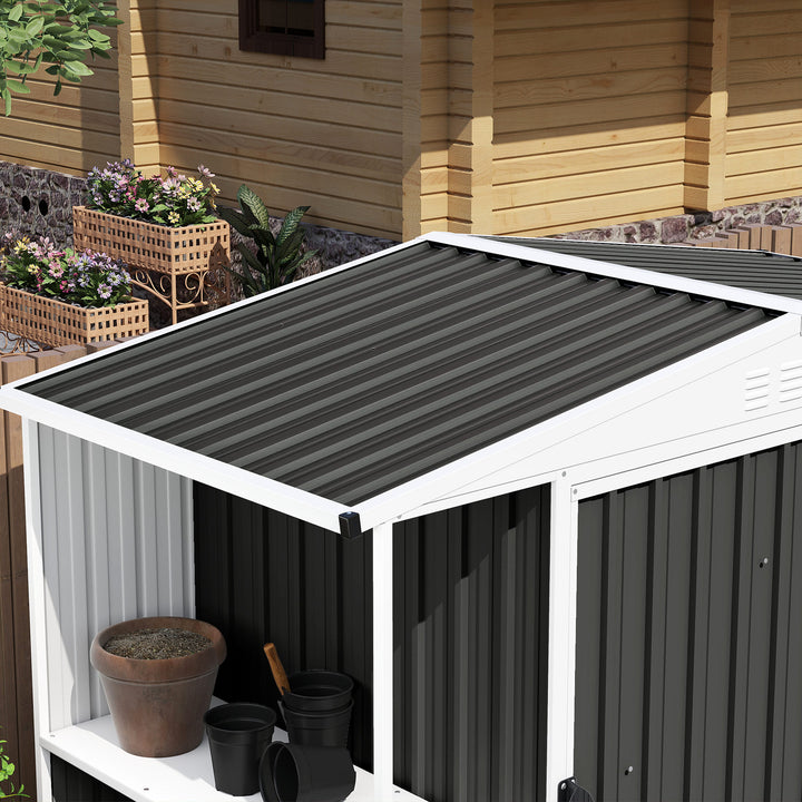 Set of 12 Corrugated Steel Roof Sheet Panels - Black