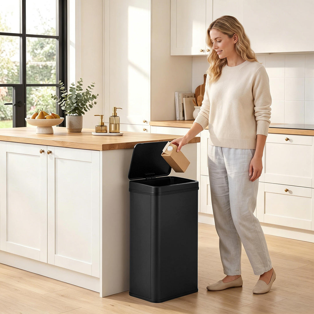 50L Sensor Bin with Soft-Close Lid, Stainless Steel Automatic Touchles