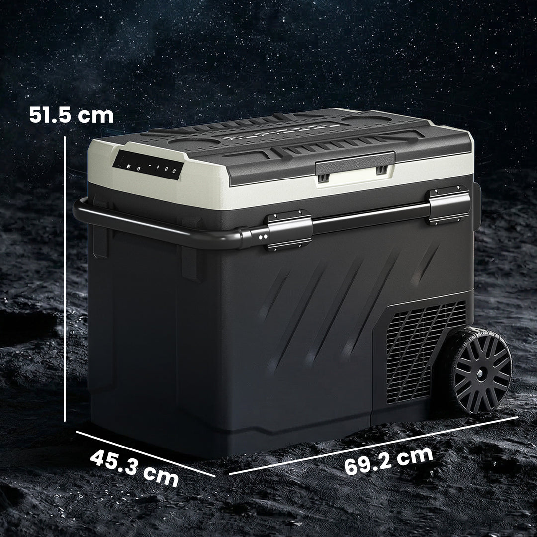 49L Compressor Car Fridge Freezer, Dual Zone Camping Refrigerator with