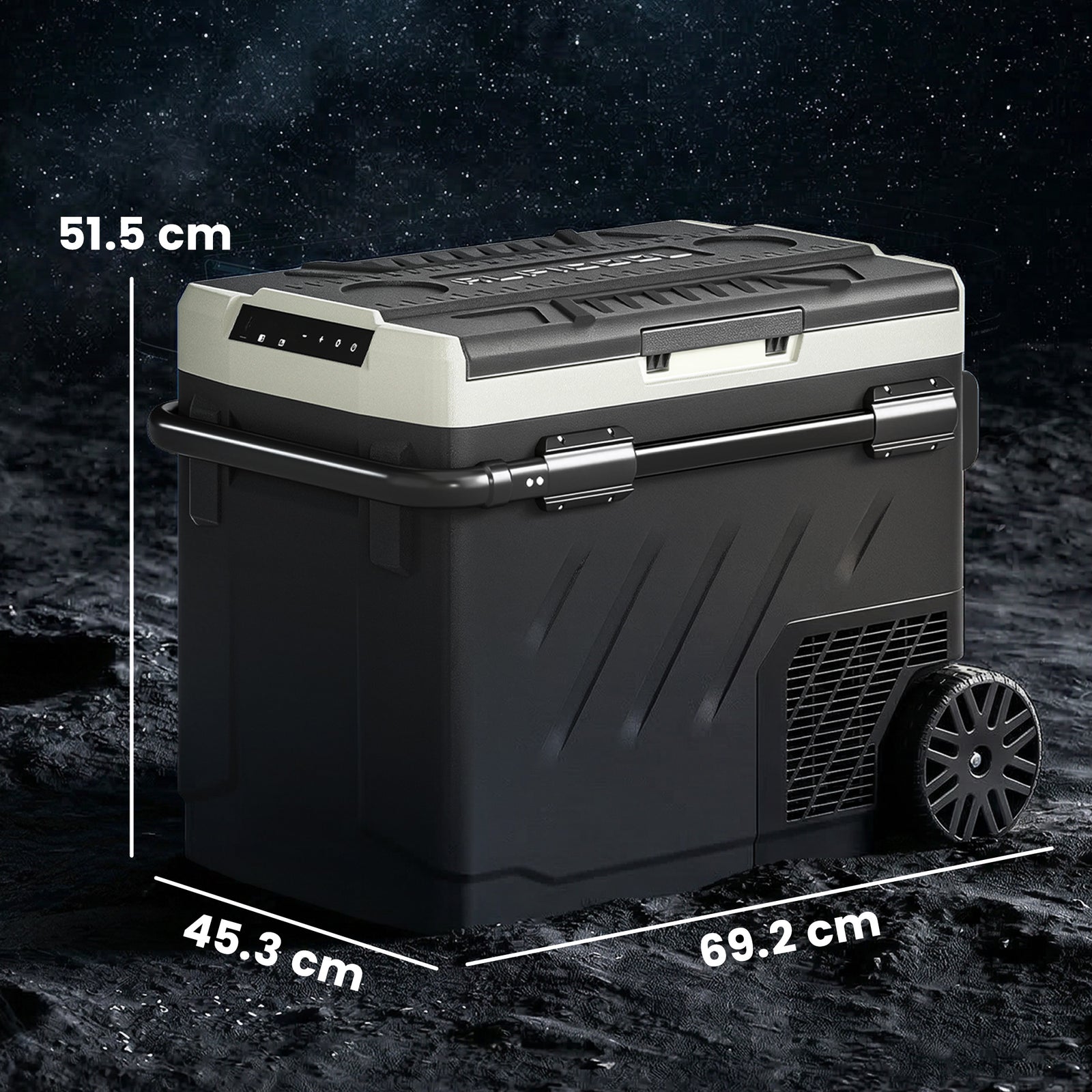 49L Compressor Car Fridge Freezer, Dual Zone Camping Refrigerator with