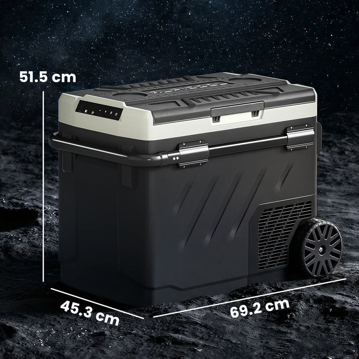 49L Compressor Car Fridge Freezer, Dual Zone Camping Refrigerator with