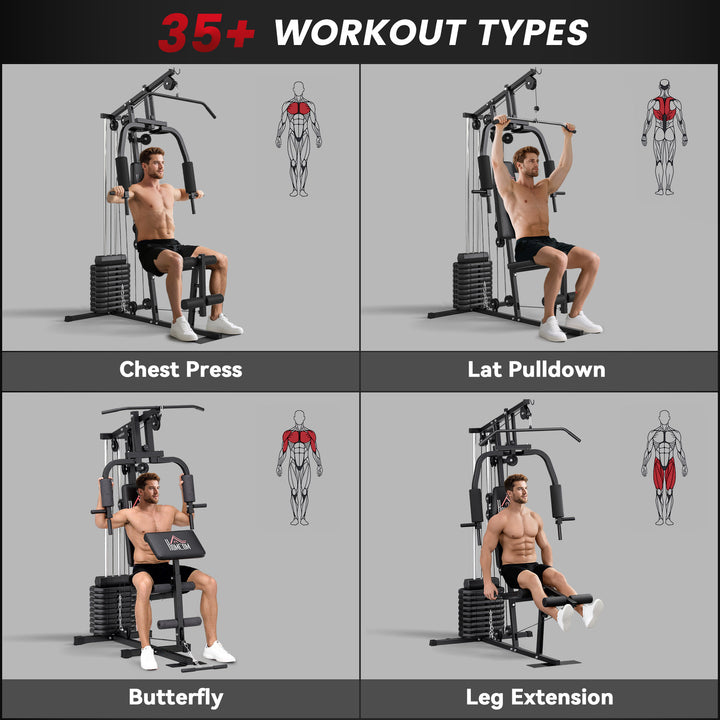 MCL Multifunction Home Gym Machine, with 45kg Weight Stacks, for Strength Training