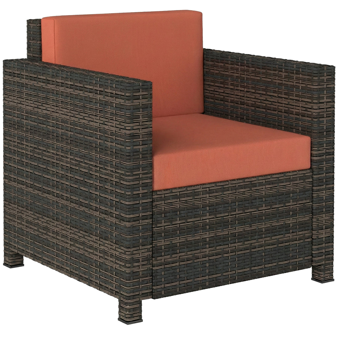 PE Rattan Garden Armchair with Cushion