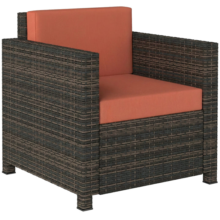 PE Rattan Garden Armchair with Cushion